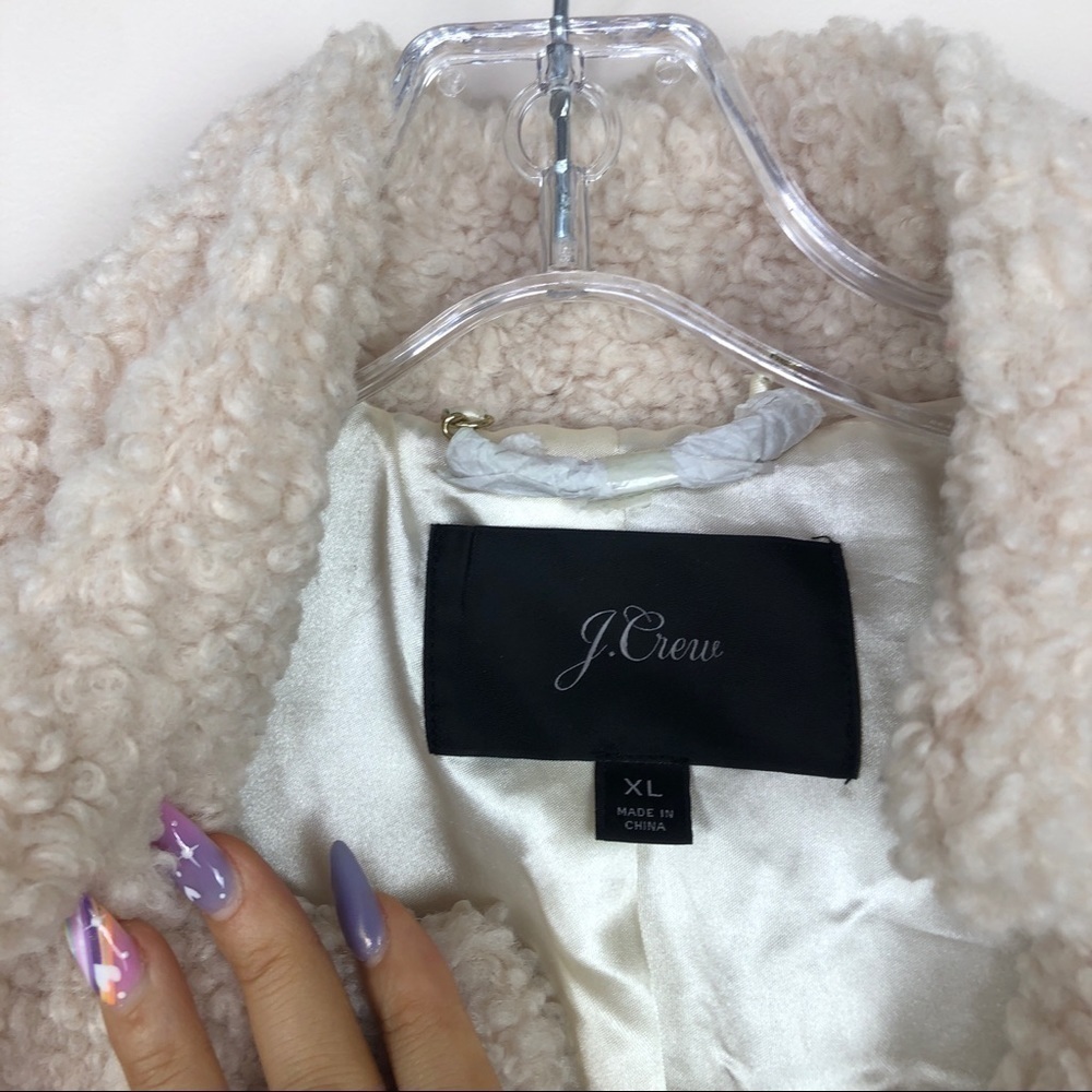 J. Crew Cream Sherpa Coat K2605 - Picture 4 of 10